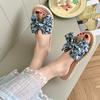 Slippers Women's Summer Fashion Versatile Bow One-word Outdoor Non-slip Beach Sandals