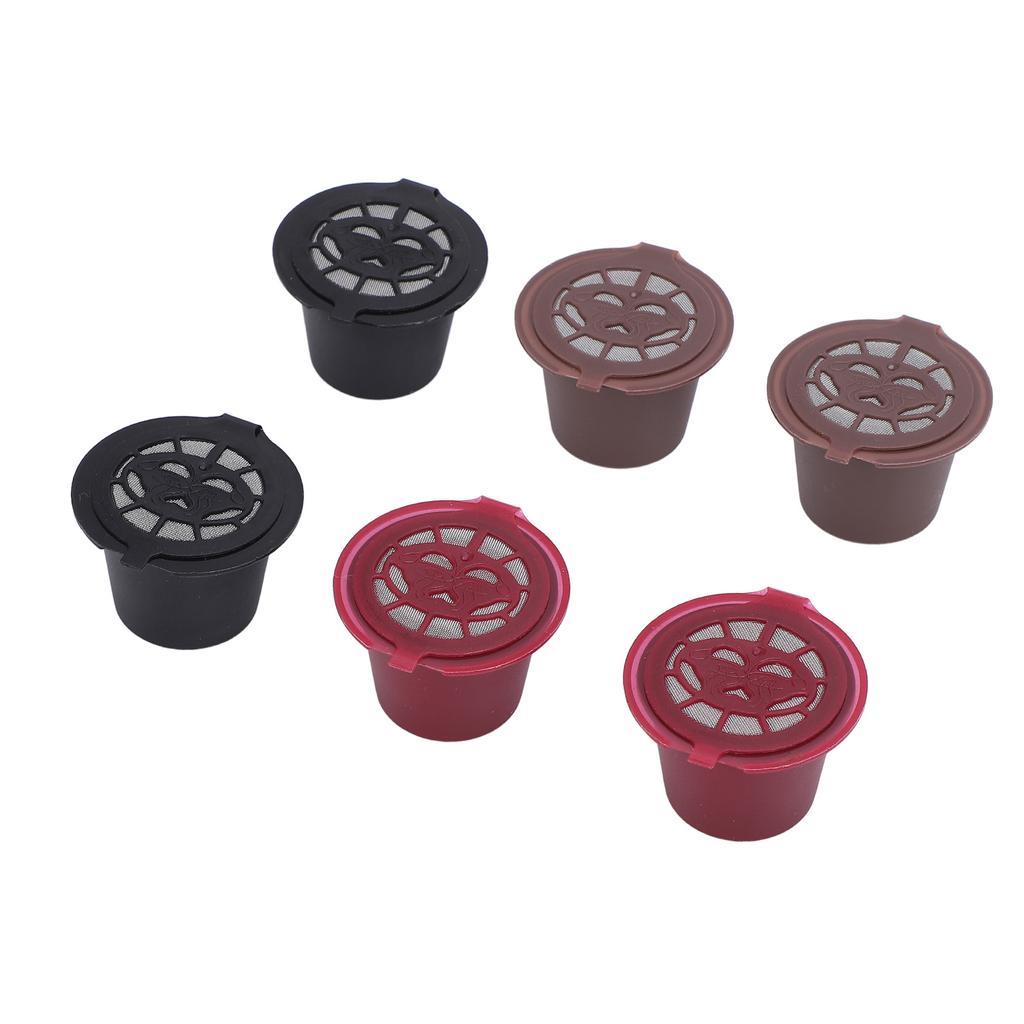 6pcs Reusable Capsules Cups Household Coffee Capsules Filter Refillable Capsules Pods for Coffee Mak