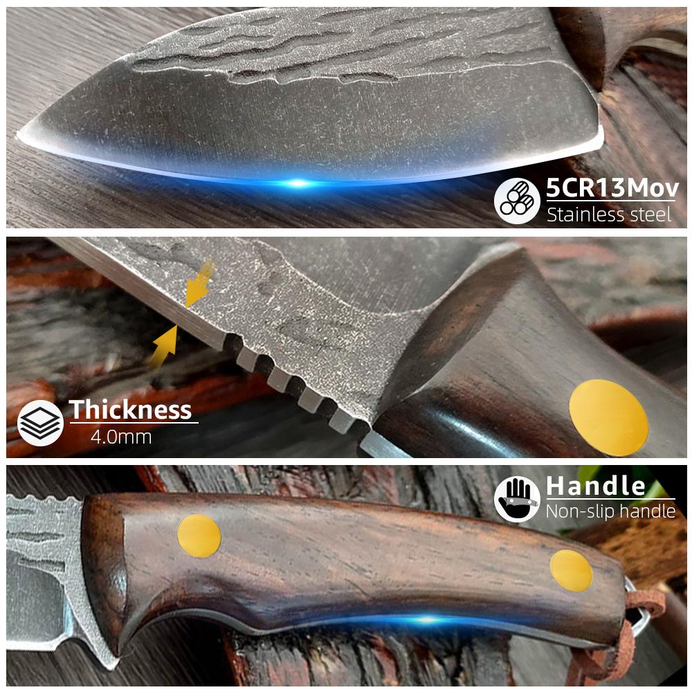 Forged Handmade Knife Multi-use 4inch Handmade High Carbon Steel Mongolia Paring Knife Barbecue Kitchen Chef Knife
