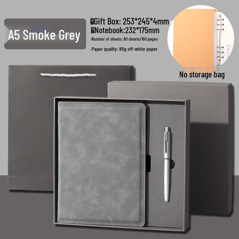 Custom A5 Loose-Leaf Business Office Notebook & Diary Set with Logo