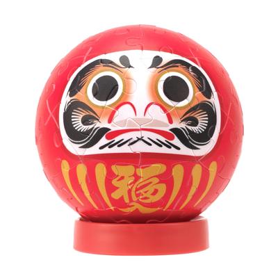 Yanoman 60-teiliges Puzzle, Pazu Kororin Roter Daruma (Ca.. 7,6 cm Durchmesser), 2003-515, Enthält Stückanforderungs-Postkarte, Basis und Münzeinwurf-Teile