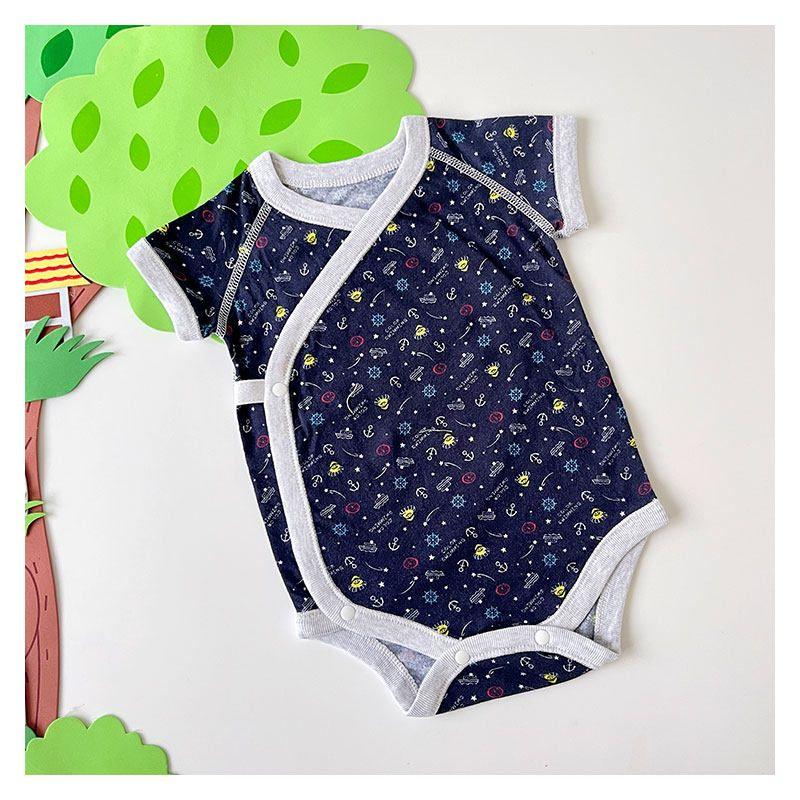 Japanese Single Diagonal Onesie 60-70 Boneless Seam Bellyband Style-14 60cm(Newborn (3-6kg))