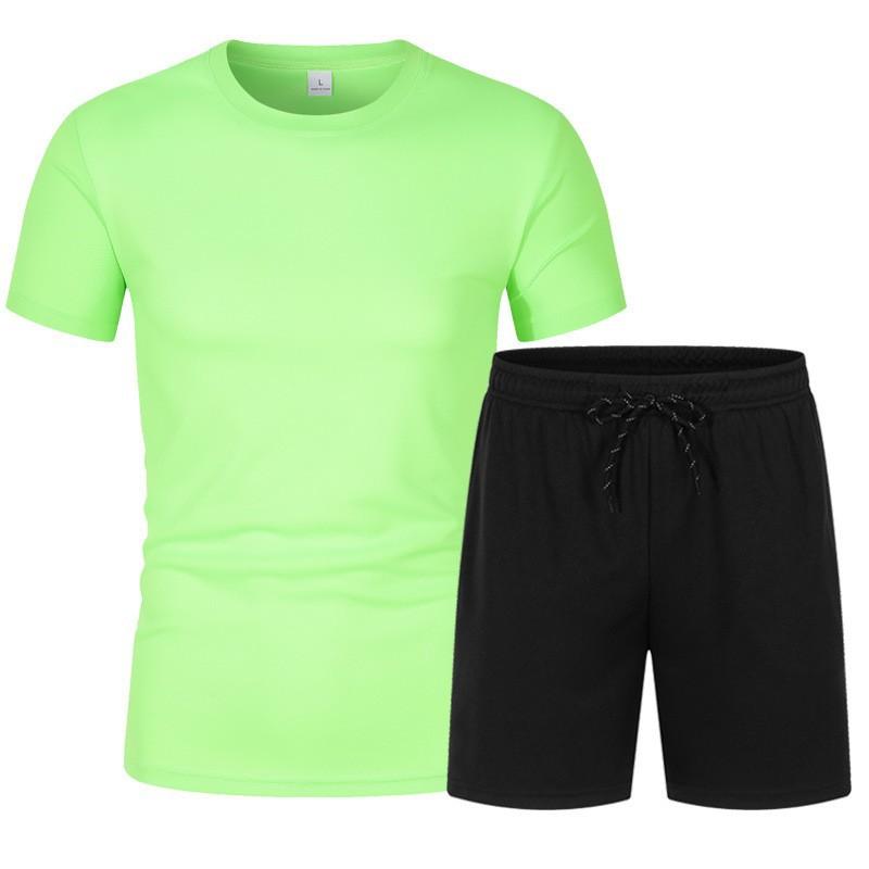 Fashion Jogging Mesh Set Running Training Sports Casual Shorts T-shirt 2-piece