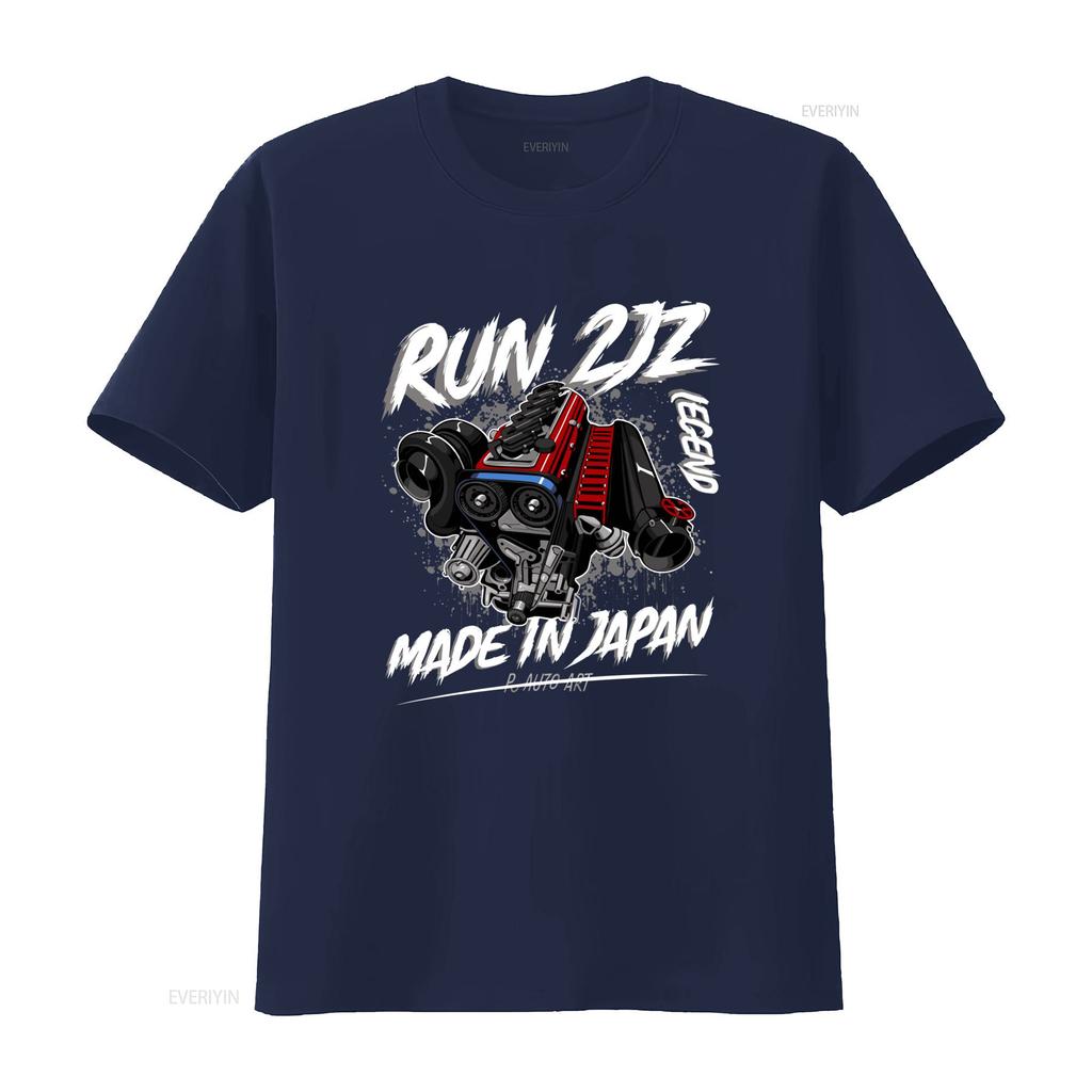 Cool T Shirt Run 2jz JZ Engine Merch Hipster 100 Cotton Made In Japan Design vintage Washed Soft graphic Versatile Comfortable