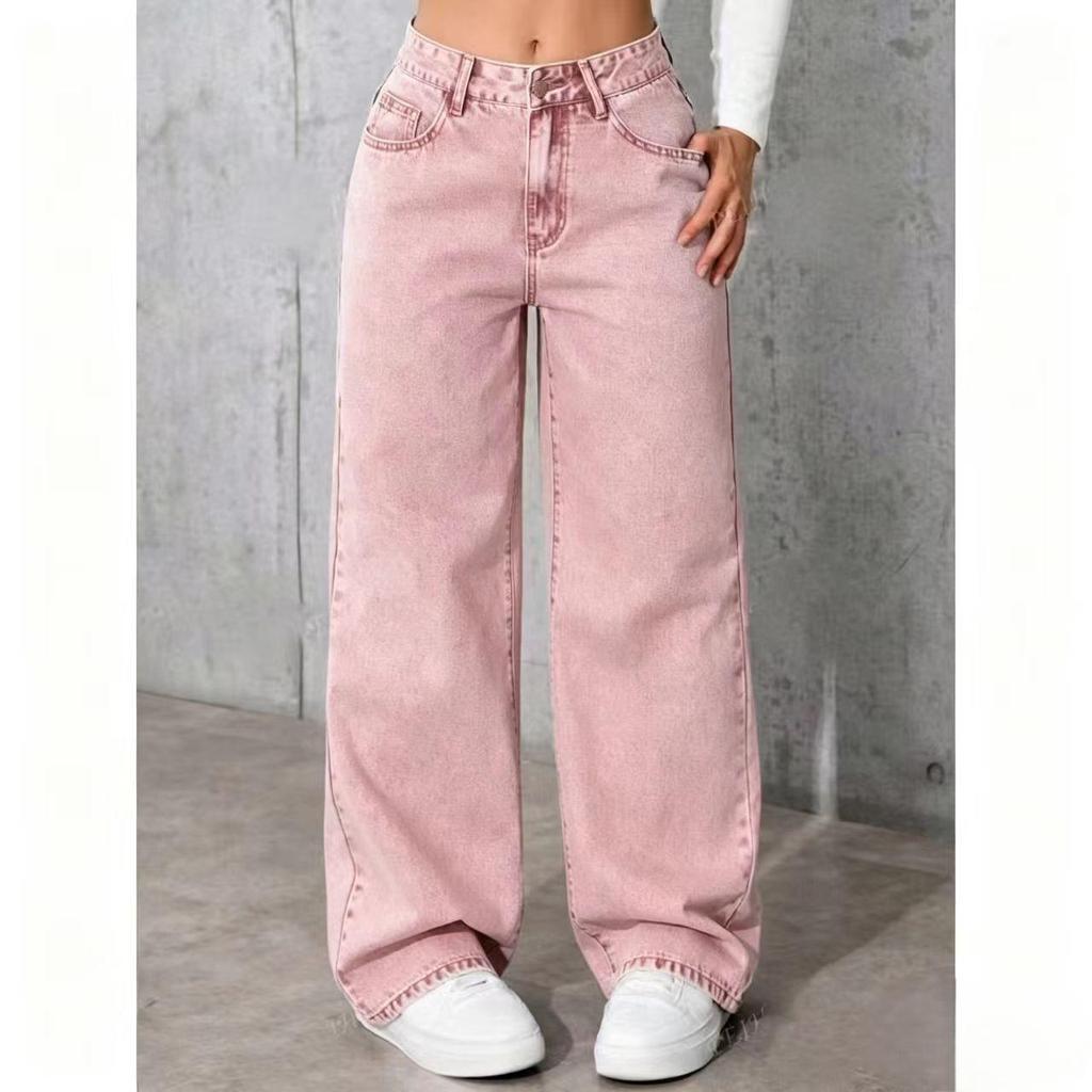 Black High-Waisted Loose Wide-Leg Floor-Length Trousers for Women