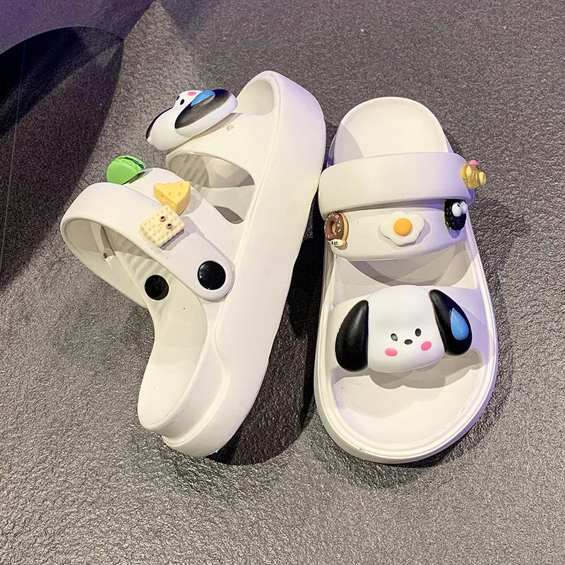 Fashion Thick soled slippers for women to wear outdoors in summer and increase height in indoor homes New style of baotou sandals