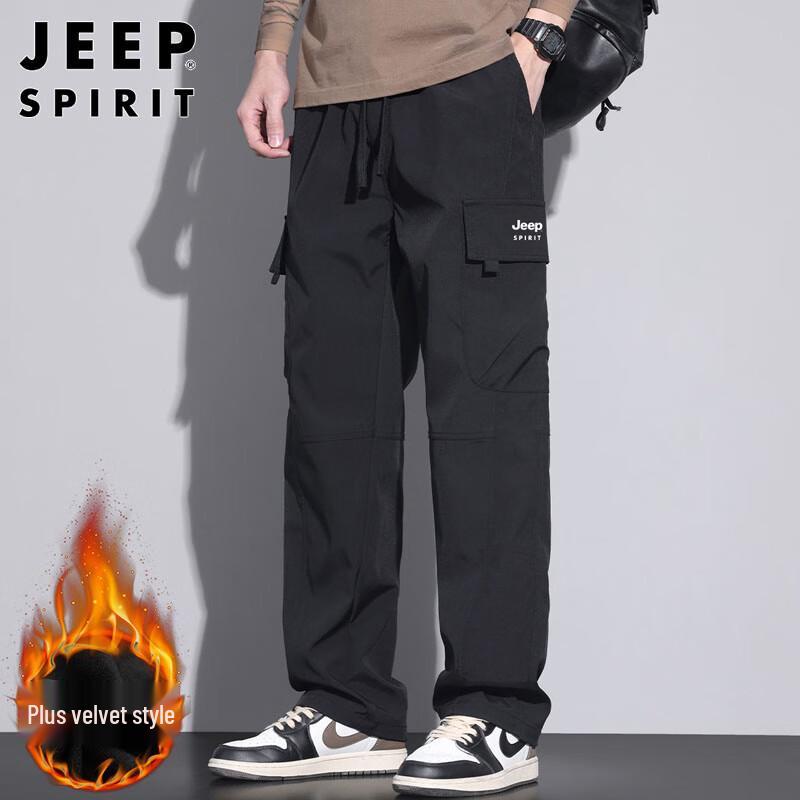 JEEP SPIRIT Men's Autumn/Winter Multi-Pocket Cargo Pants