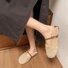 Fashion versatile Doudou shoes cotton shoes women's platform one pedal Mary Jane Mao Mao Baotou two wear autumn and winter new models