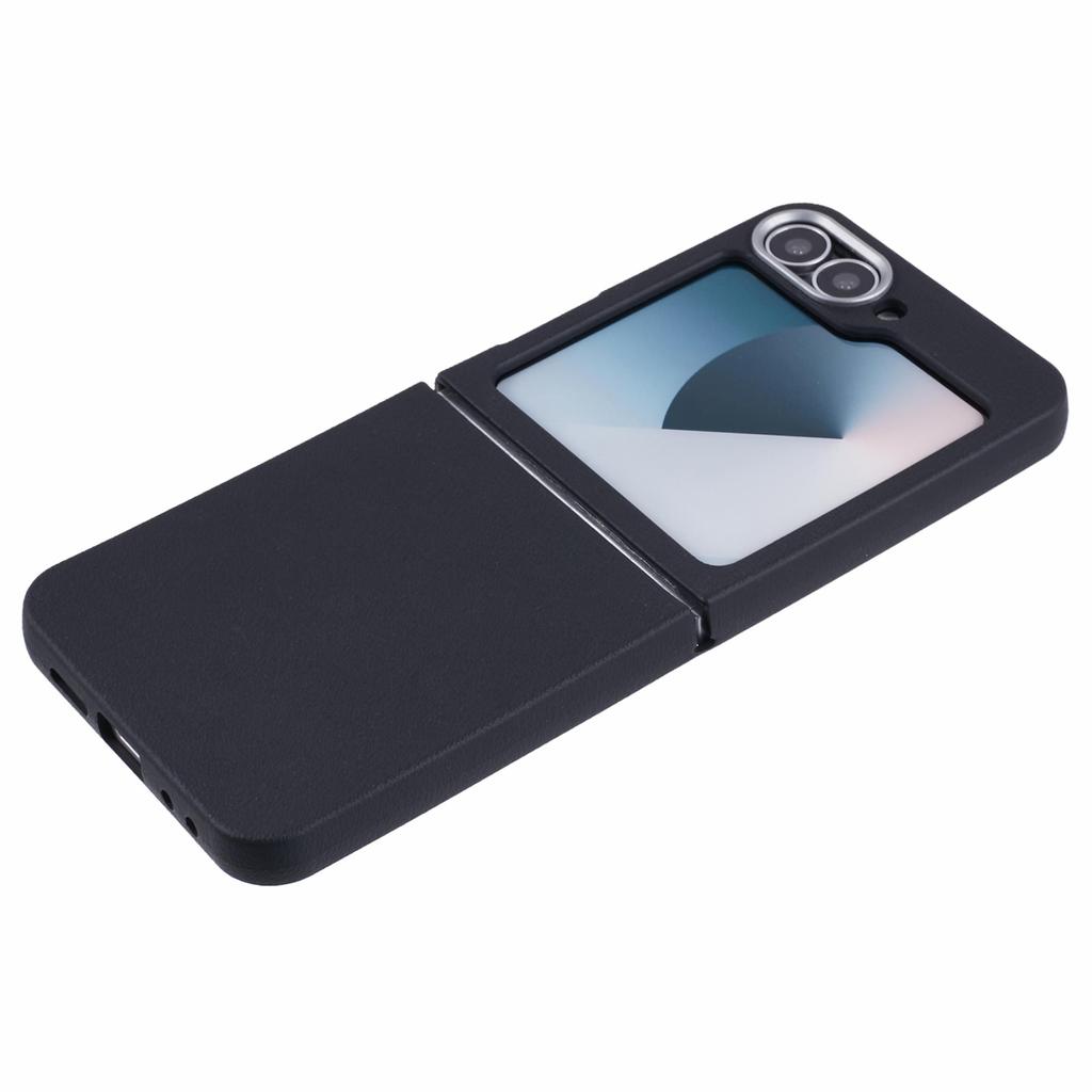 Für Samsung Galaxy Z Flip6 5G/Z Flip5 5G Hülle Lederstrukturierte TPU Stoßfeste Handyhülle