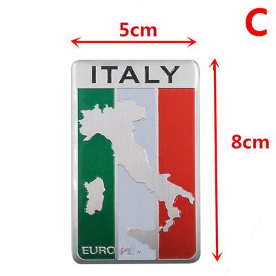 Aluminium 3D Metall Italien Italienische Flagge Aufkleber Emblem Abzeichen Aufkleber Auto Dekorieren