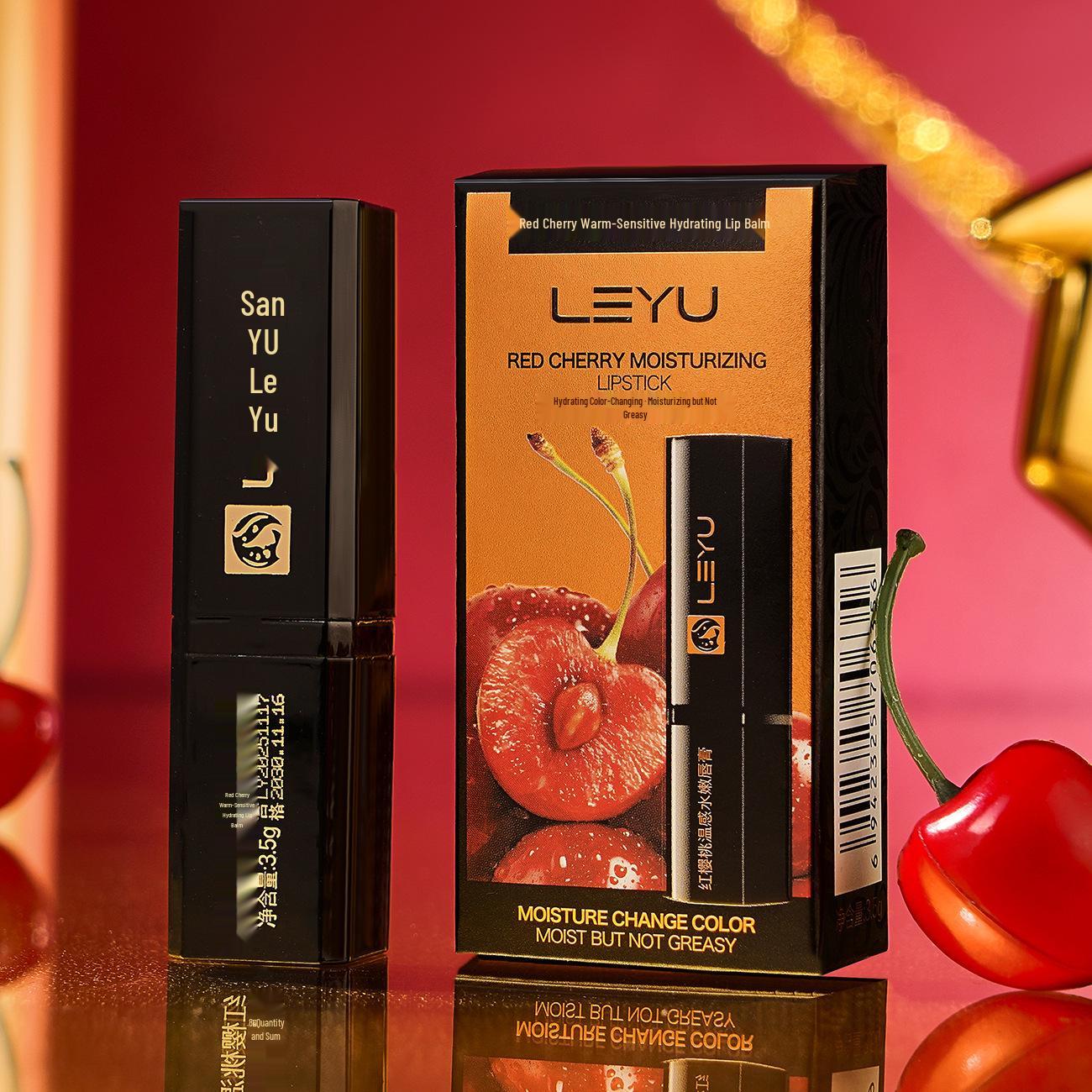 Red Cherry Color-Changing Lip Balm: Moisturizing, Temperature-Adaptive, Beta-Carotene Formula for Unique Shades in Autumn and Winter. Red Cherry Temperature-Changing Lip Balm