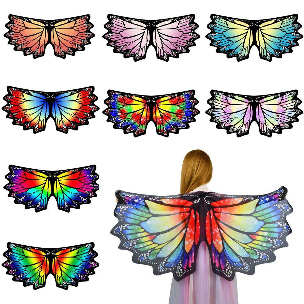 

Chiffon Butterfly Cape Gradient Scarves & Wraps Fashion Butterfly Wings Shawl Kids 9