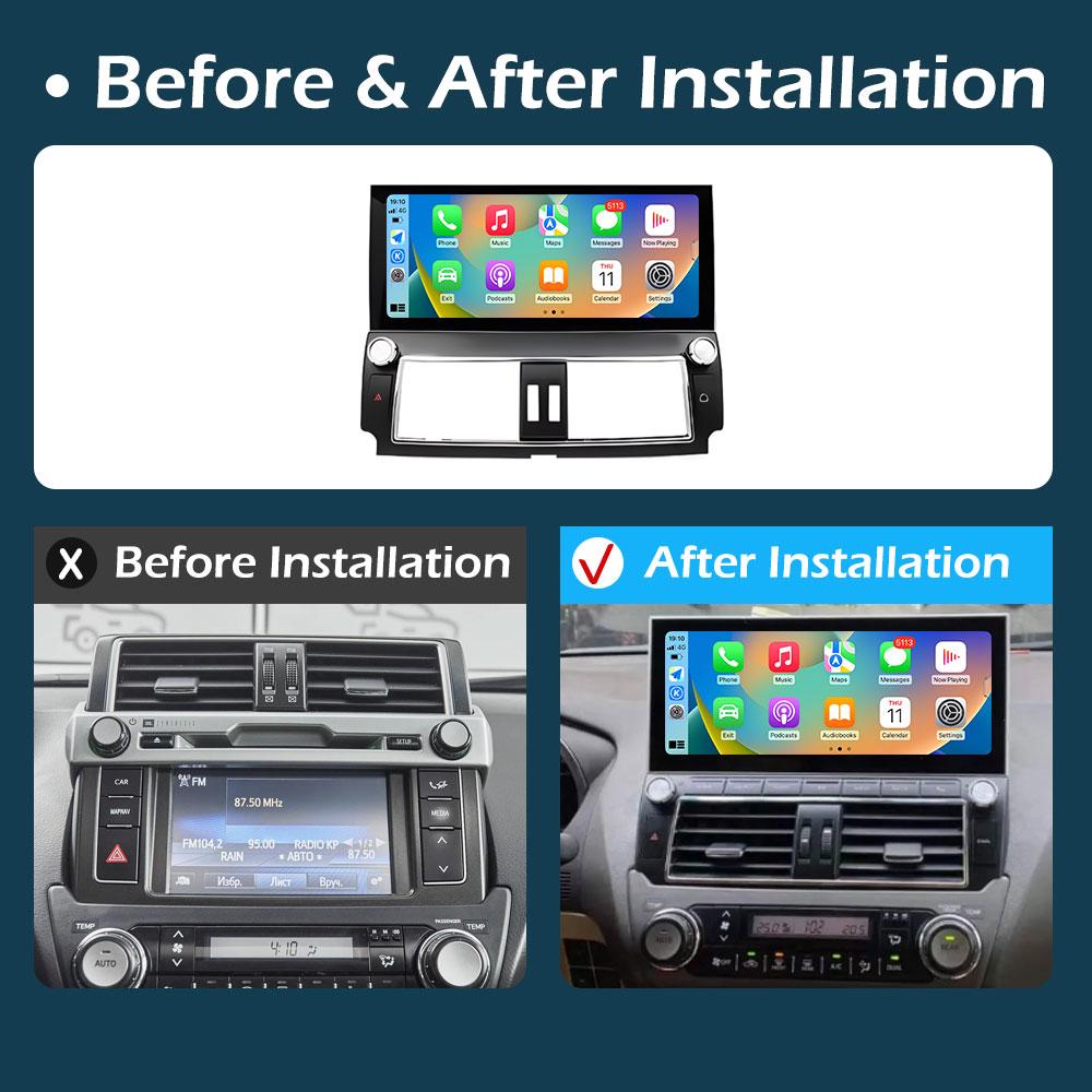 For Toyota Prado 2014 GPS Navigation Android Intelligent System Car Multimedia Video Radio Player Wireless Carplay Touch Screen