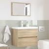 Bathroom Furniture Set Sonoma Oak Engineered Wood