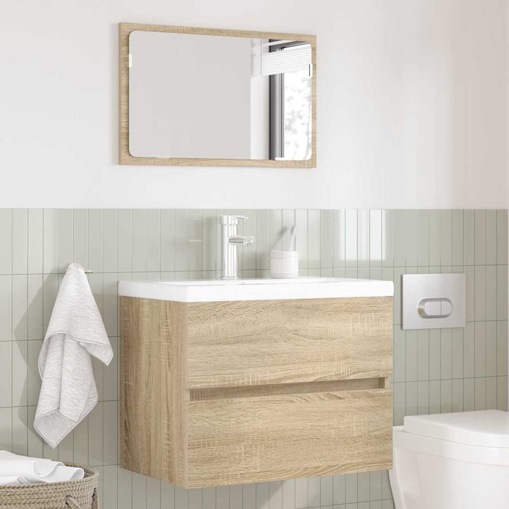 Bathroom Furniture Set Sonoma Oak Engineered Wood