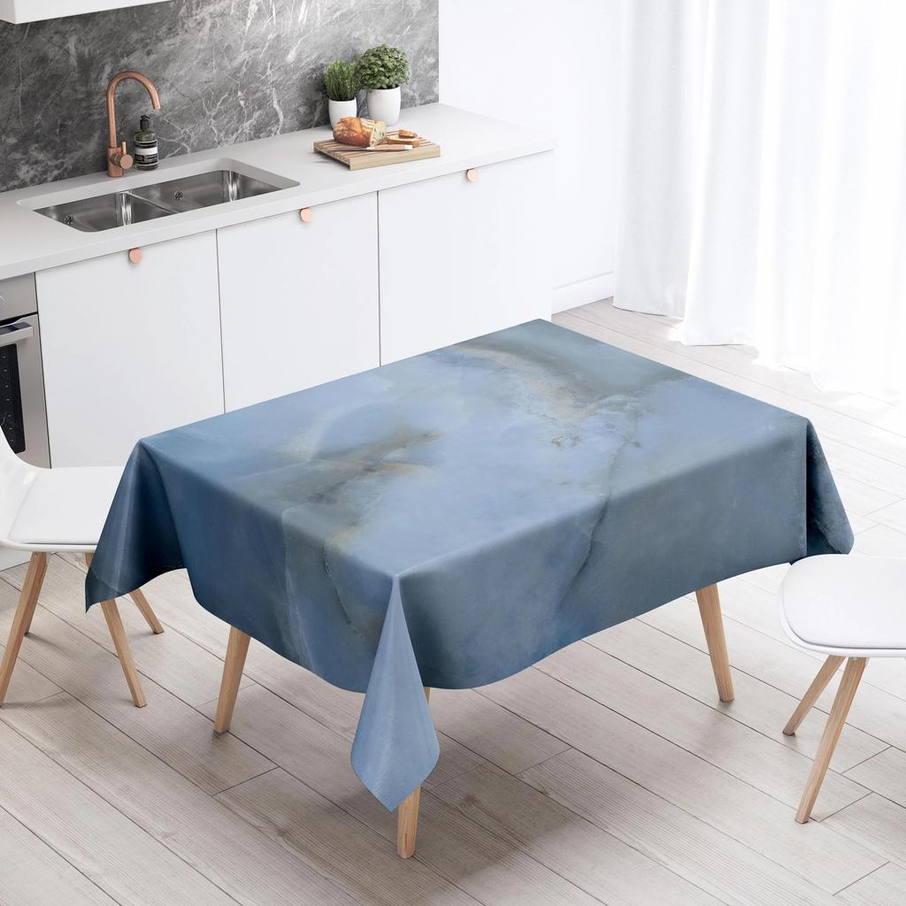 Marble Striped Tablecloth Home Decor Stain Resistant Waterproof Table Decoration Rectangular Kitchen Fireplace Tops