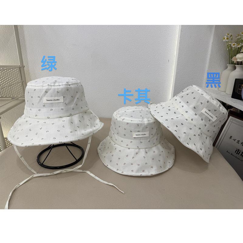 ins small fresh floral fisherman hat children summer travel sunshade sunscreen hat show face small sweet pot hat