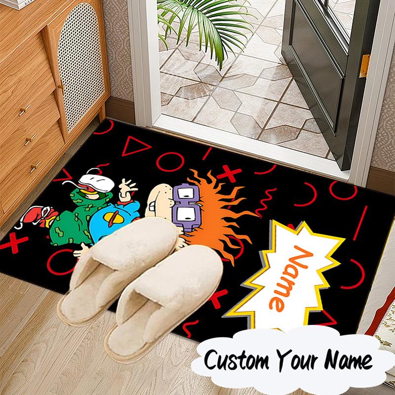 Custom Name Adventure Playroom Rug-rats Rug for Living Room, Game Rooms, Office, Bedroom, Floor Mat Playful Design, fan gifts Christmas decor