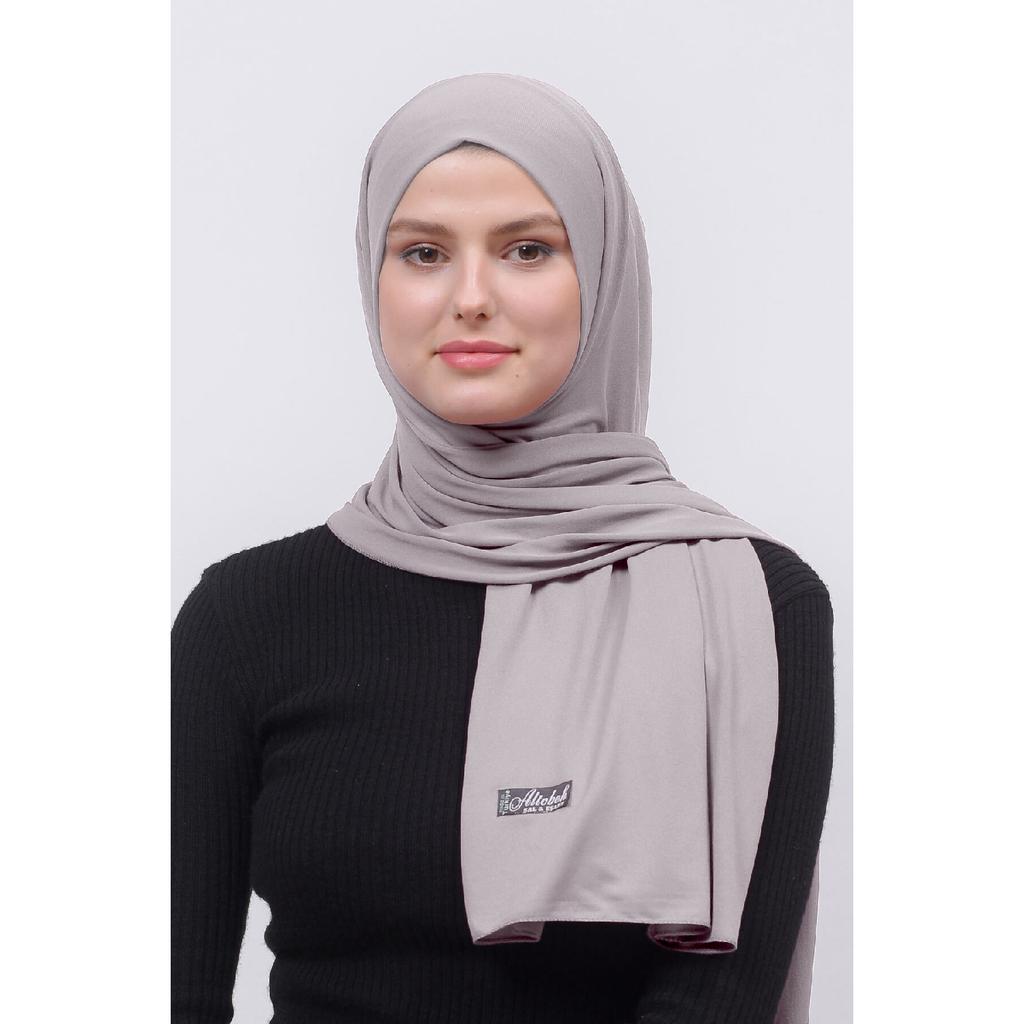 Hijab Combed Cotton Shawl Plain Black