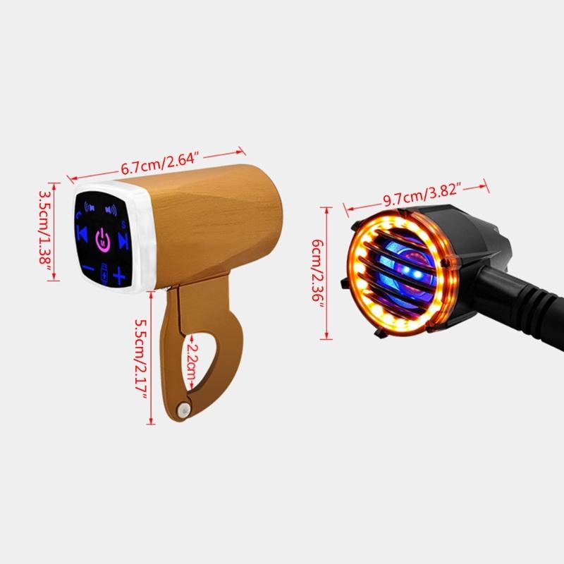 Waterproof Wireless Motorcycles Stereo Speakers 2 Inch Handlebar Mount MP3 Music Player AudioAmplifier System