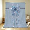 No-Shed Fuzzy Flannel Blanket - Dreamy Bow Design, Soft Warm Cozy Throw for Halloween & Christmas, Perfect for Couch, Bedroom, Living Room