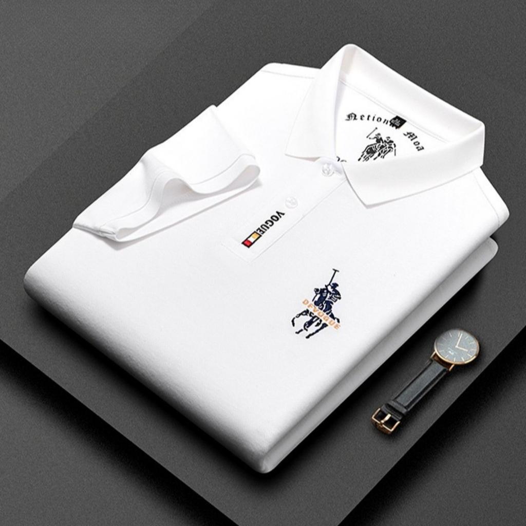 Trend Hub Polo Shirt New Men's Short-sleeved Polo Shirt Mens Embroidery Casual Business Polo Shirt