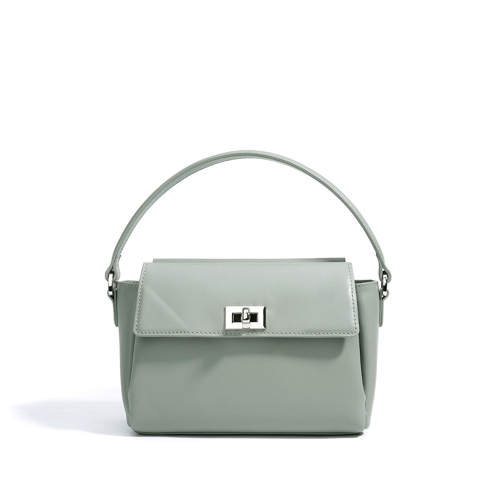 

High-end Small Square Leather Underarm Bag, Simple Commuting Small Bag, Niche Flip Cover Metal Buckle Bag