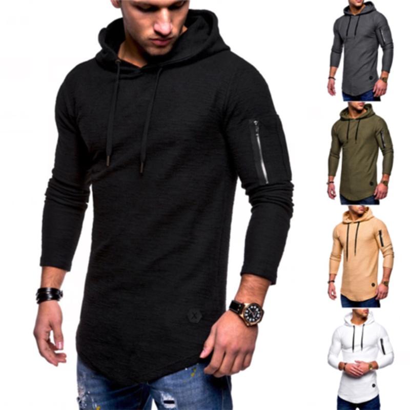 Slim Gym Mens Fit Hoodie Long Sleeve Muscle Tee Tshirt Tops Sweatshirt Blouse