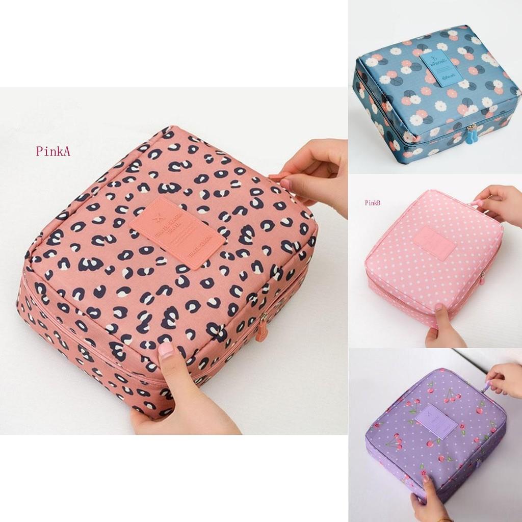 Luxurious Floral Nylon Zipper Women Makeup Bag With Elegant Cosmetic Case Organizer