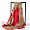 Kopftuch Damen Luxusmarke Quadratisch 90*90cm Seiden-Foulard Satin-Bandana Weiches Halstuch Hijab Haartücher für Damen