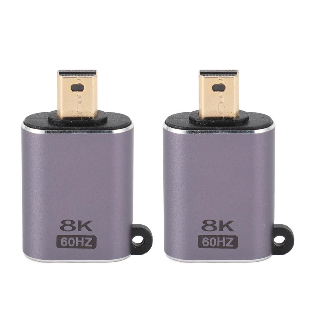 2 Stück Mini DisplayPort auf DisplayPort 1.4 Adapter 8K 60Hz 4K 144Hz Stecker auf Buchse Konverterkopf für OS X Laptop Monitor