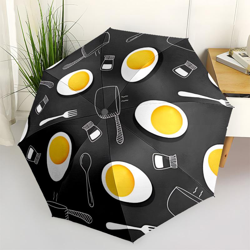 

1pc Egg PatternAutomatic Open/close Folding Umbrella, Compact Portable Travel Umbrella, Perfect Birthday/Holiday, Cute Umbrella y013