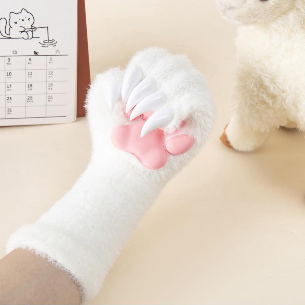 Grenzüberschreitende Halloween Cosplay Warme Plüsch Katzenpfoten-Handschuhe - Cartoon Kätzchen Fursuit