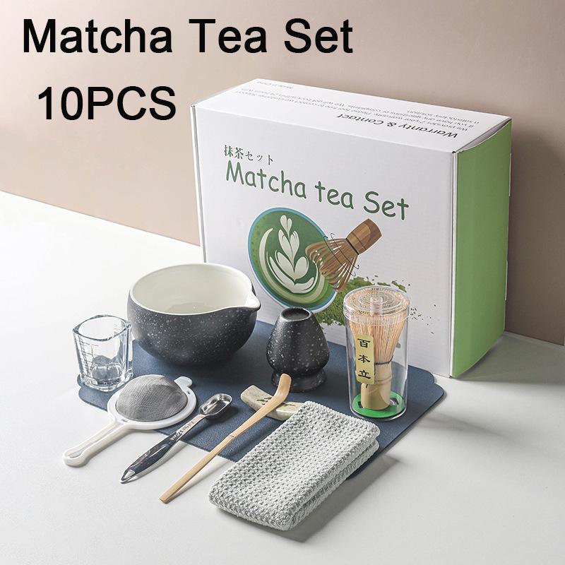 

10pcs/set Matcha White Tea Whisk Teaware Japanese Ceremony Bamboo Chasen Tea Tool Tea Brush Exquisite Matcha Kit for Teaset