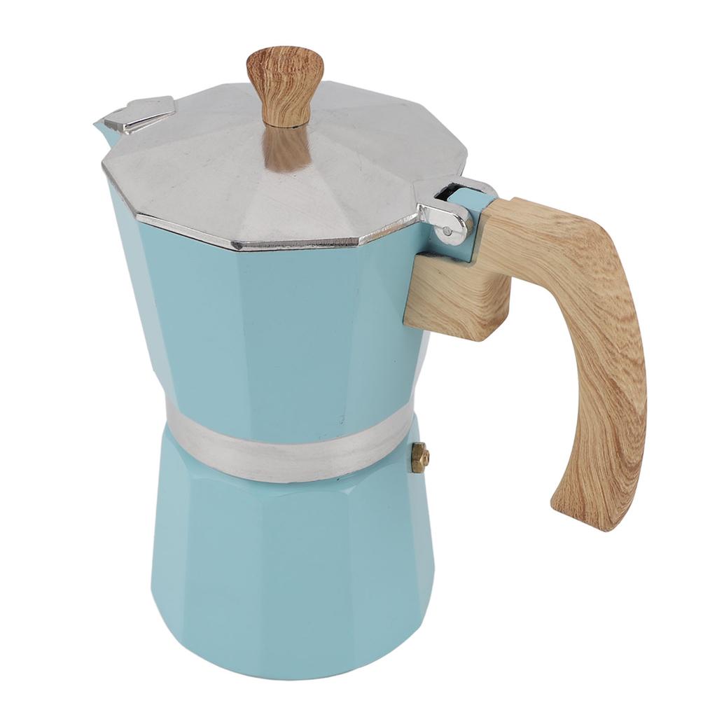 Moka Pot 300ml Easy Operation Preserves Flavors Classic Italian Mocha Pot for 6 Cups Blue