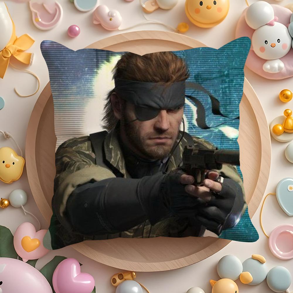 Metal Gear Solid Delta Eater Cushion Cover Plush Fabric Soft Double-Sided Printed Sofa Warm Winter Home Gift Pillow Cover