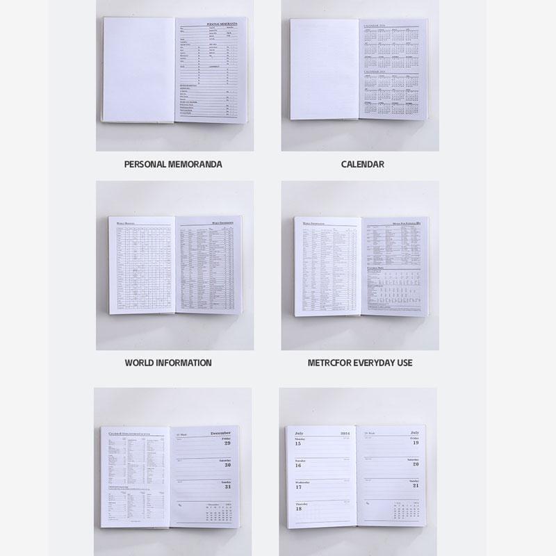 Handbuch 2024 Englisch Agenda Buch A7 Täglichen Planer Notebook Planer Tragbare Tasche Planer