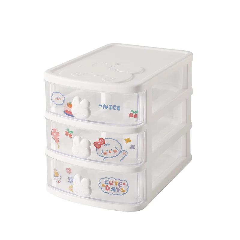 2/3/4/5 Layer Desktop Storage Organizer Home Storage Cosmetic Transparent Storage Box Student Desktop Stationery Organize Drawer