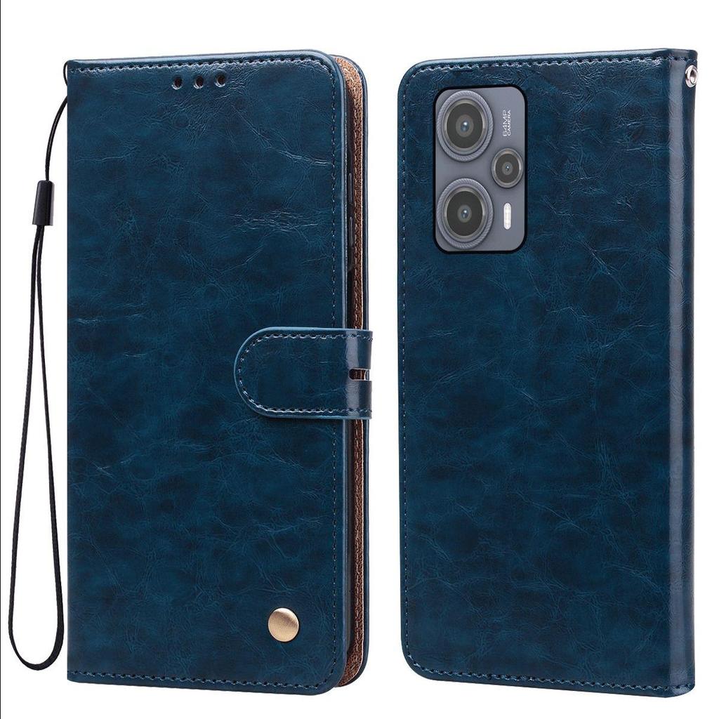 Vintage Crazy Horse Texture PU Leather Flip Wallet Phone Case for Xiaomi POCO F5 Card Holder Kickstand Shockproof Protective Cover