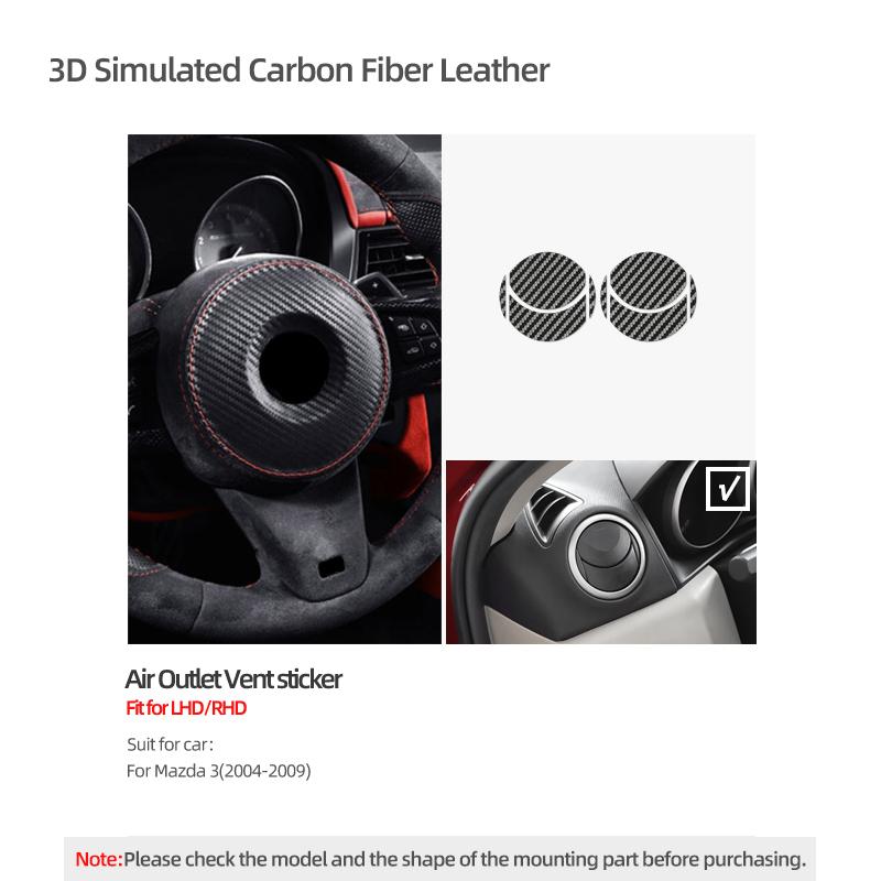 

For Mazda 3 Axela 2004-2009 Made of Alcantara Dashboard Air Vent Outlet AC Trim Stickers Tuning Decor Car Interior Accessories