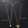 2PCS Women's Starfish Shell Imitation Pearl Necklaces Elegant Gold Color Waterproof Pendant Necklace Copper Metal Beach Jewelry