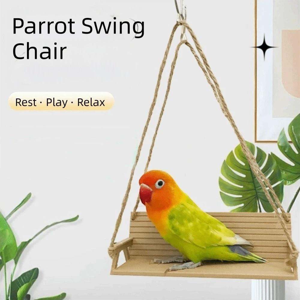 Creative Interactive Bird Toy Funny Parrot Hanging Bed Bench-Style Bird Swing  Pet Entertainment