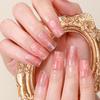 Gel Nail Stickers Full Cover Self Adhesive French Manicure Strips Quick Apply No UV Light Required with Nail File Stick