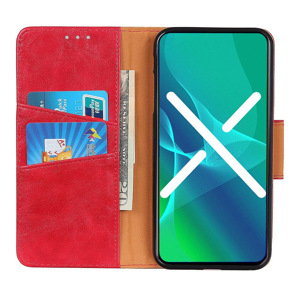 Leather Wallet Case for Oppo A54 5G/A74 5G/A93 5G, Red