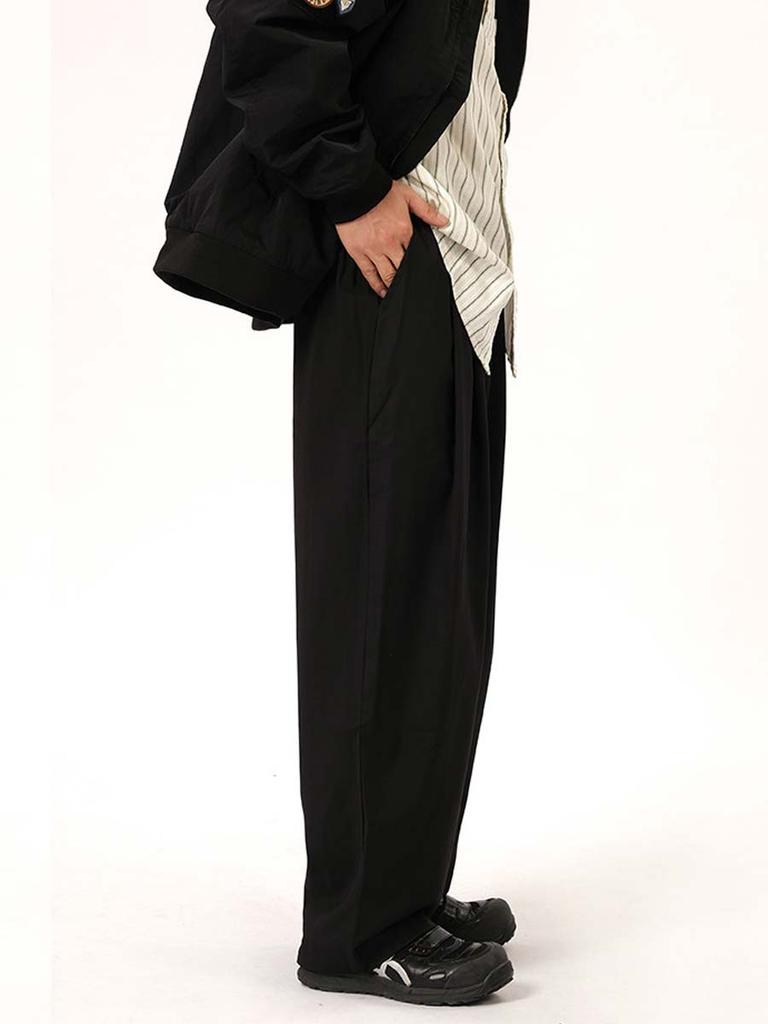 Women's Casual Trousers Plus Size Baggy Straight Wide Leg Pants Vintage Style Clothes Y2k Brown Black