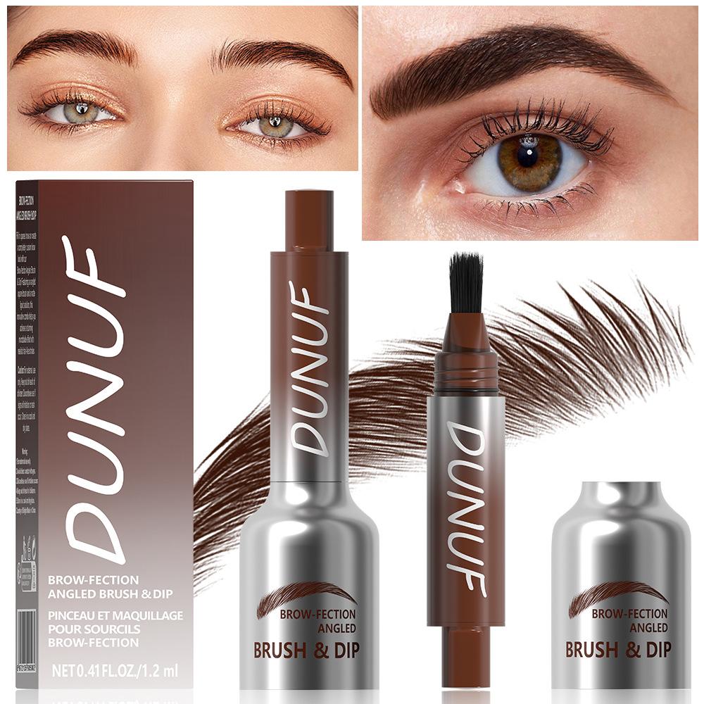 Brow Tint Dye with Brush Applicator – Fine Dye-by-Roots Formula for Long-Lasting, Natural, Fluffy Brows – Waterproof, Smudge-Proof