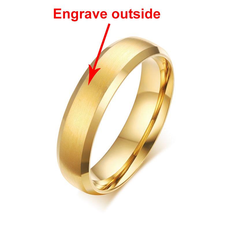 Vnox Personalisierter Ring aus Edelstahl mit abgeschrägter Kante und gebürstetem Mittelring für Männer und Frauen, schwarzer Ehering, individueller Ring mit Namen, Buchstaben und Datum