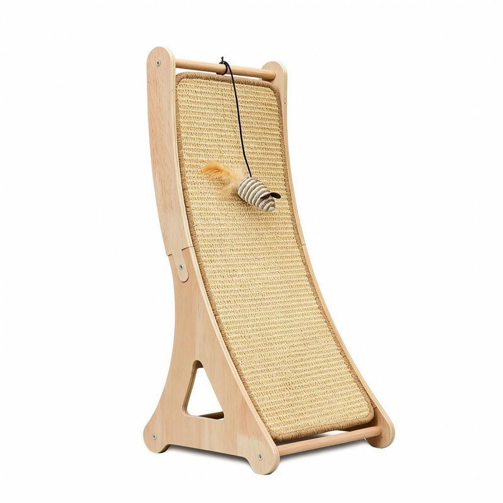 Leaning Cat Scratcher with Wooden Frame Vertical Pet Supply Durable for Cats