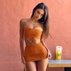 European & American Style Women's Sexy Cut-out Bandeau Bodycon Dress