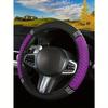 1pc Fashionable Durable Shiny Soft Leather Car Steering Wheel Cover - Anti-Slip, Heat-Resistant and Cold-Resistant Protector